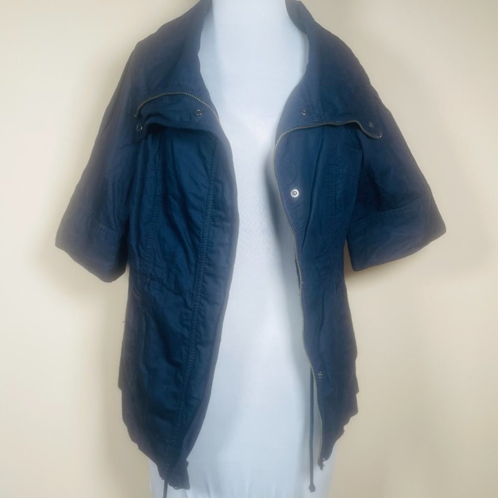 Ann Taylor LOFT Navy Blue Cotton Jacket Size M